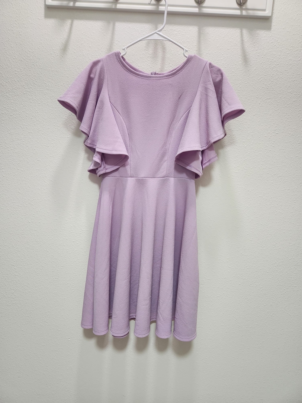 Lavender Ruffle Sleeve Mini Dress - Picture 2 of 5